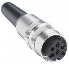 Jack, 4 pole, solder cup, screw locking, straight, KV 40