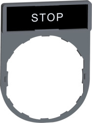 Label holder, printed with &quot;STOP&quot;, for Harmony XB4/XB5, ZBY2304C0