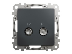 SEDNA DESIGN & ELEMENTS Gniazdo R/TV przelotowe (10dB) czarny antracyt SDD114478R SCHNEIDER ELECTRIC