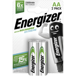 Energizer E300624500 Extreme HR06 AA Battery Rechargeable NiMH 2300 mAh 2pc
