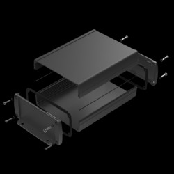 Teko - seria TEKAM (TEKAM-32L/E.9) - półotwarta obudowa aluminiowa (145 x 105,9 x 45,8 mm)