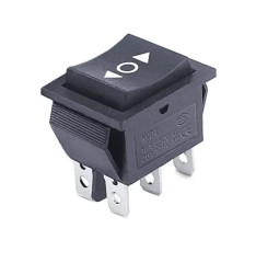 PRZEŁĄCZNIK KCD4 CZARNY CHWILOWY MONOSTABILNY (ON)-OFF-(ON) 6 PIN