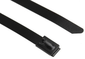 Opaska kablowa 520mm 7,9 mm Stal nierdzewna z powłoką poliestrową 100 sztuk RS PRO