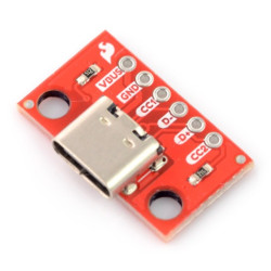 USB typ C 6 pin - złącze do płytki stykowej - SparkFun BOB-15100