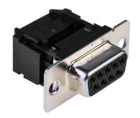 Złącze D-Sub 9-pinowe Żeński Proste Montaż na kablu raster 1.27mm Złoto na niklu