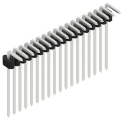 Pin header, 18 pole, pitch 1.27 mm, angled, black, 10061170