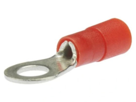 Końcówka oczkowa izolowana typ KOE DIN 10mm2 / M8 miedziana cynowana galwanicznie czerwona ERKO