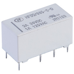 Hongfa HFD2/005-S-D PCB Signal Relay 5VDC DPDT 2A