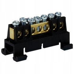 Zacisk listwa zaciskowa 7-torowa czarna 7/C