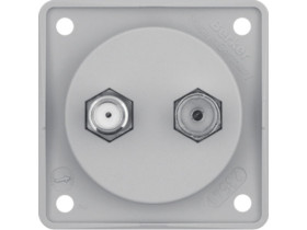 Integro Flow Gniazdo antenowe Radio/SAT z obudową nieekranowaną szary 945602506 HAGER