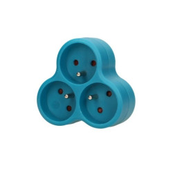 Rozgałęźnik wtyczkowy 3-gniazda z/u turkusowy OR-AE-13134/T