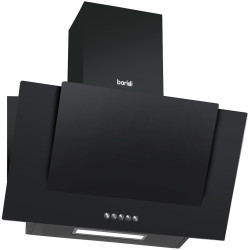 Baridi DH129 Angled Chimney Cooker Hood with Carbon Filter LED Lamp Black Glass