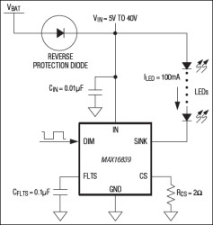 High-Voltage, Linear High-Brightness LED Driver with Open-LED Fault Detect