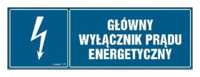 ZNAK - HH015 Główny wyłącznik energetyczny prądu - arkusz 8 naklejek - arkusz 8 naklejek 10 x 3,3 cm FN - Folia samoprzylepna