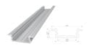 Profil Alu Wpuszczany 6,1Mm, Surowe Aluminium, Dł 1000Mm, Max Szer Taśmy 12Mm