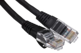 Kabel kategorii 6, Czarny, Wtyk RJ45/męski RJ45dł.: 500mm, mat. koszulki: PVC