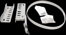 Mast mounting kit, stainless steel, (L x W x H) 279 x 140 x 25 mm, silver, PMB110127KIT2