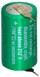 Lithium-battery, 3 V, 1/2R6, 1/2 AA, round cell, solder pin, 06127 701 501