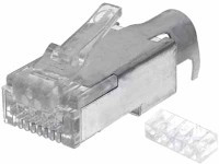 TPLUG-8P8C-K6EP Wtyk modularny 8p8c typu PLUG - linka, drut (RJ-45) - kat.6a (ekranowany z prowadnicą) (LOGLINK)