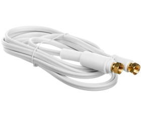 Przewód antenowy satelitarny płaski F 2,5m biały 67288