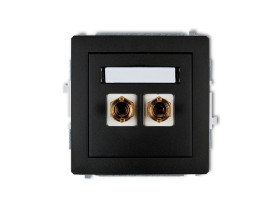 DECO Gniazdo głośnikowe pojedyncze (typu banan - czerwony i czarny pozłacany 4 mm2 do lutowania) czarny mat 12DGG-3 KARLIK