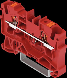 2204-1203 2-wire feed-through terminal, with pusher 4 mm², red