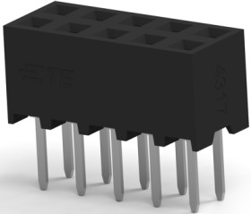 Socket header, 10 pole, pitch 2 mm, straight, black, 1-2314820-0