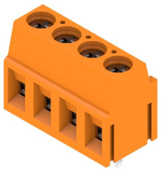 PCB terminal, 4 pole, pitch 5 mm, AWG 26-14, 15 A, screw connection, orange, 1821490000