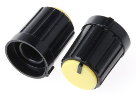 Pokrętło potencjometru oś: 6mm średnica: 13.3mm Okrągłe Plastik Czarny RS PRO