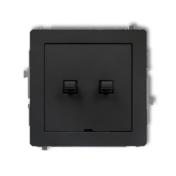 DECO Mechanizm łącznika jednobiegunowego ze schodowym w stylu amerykańskim (dwa klawisze bez piktogramów, wspólne zasilanie) cza