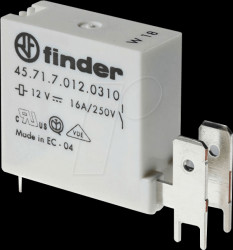 45.71.7.006.0310 Relay with blade terminals, 1 NO, 16 A, 6 V DC sensitive