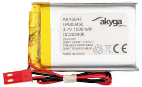 Pakiet akumulatorów Akumulator specjalny, LiPo Akyga LP803450, 3.7 V, 1500 mAh