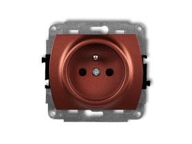 TREND Gniazdo pojedyncze z uziemieniem (przesłony torów prądowych) brązowy metalik 9GP-1zp KARLIK
