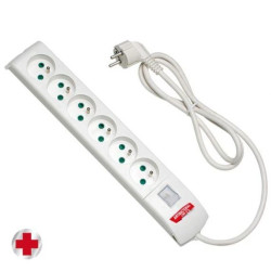 Przedłużacz listwowy FIDO 6x230V, OWY 3x1,5mm2 - 3m z wyłącznikiem