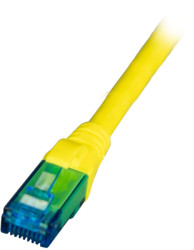 Patch cable, RJ45 plug, straight to RJ45 plug, straight, Cat 6A, U/UTP, LSZH, 10 m, yellow, IPK-6A-U-HFR-GE-1000
