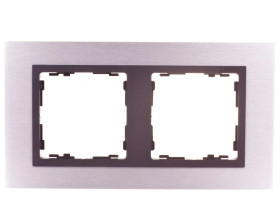 Simon 82 Ramka podwójna pozioma imetalowa nox mat/ ramka pośrednia grafit 82827-31