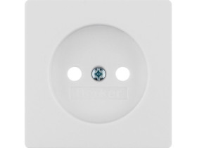 BERKER Q.1/Q.3/Q.7 Płytka czołowa do gniazda bez uziemienia biały aksamit 3967036089 HAGER