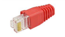 Gumowa Osłonka Wtyku Rj45 Czerwona Woreczek 10Szt.