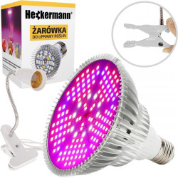Żarówka LED E27 100W Do uprawy i wzrostu roślin, zestaw z uchwytem
