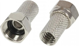 Wtyk F nakręcany na RG-59 HQ 5,9mm/18,5mm z uszczelką /opak=100szt/