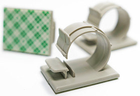 Clamp, max. bundle Ø 6.2 mm, PA, light gray, self-adhesive, (L x W x H) 21.7 x 25.3 x 10.5 mm, BYB-5-12H4102