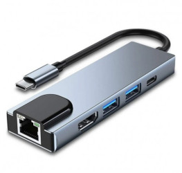 ADAPTER TYP-C ROZDZIE.HDMI+TYP-C+RJ45