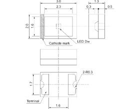 LED, SMD, pomarańczowa, 2-Pin, 2 V, ROHM, SML-010