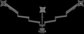 HL 51-3 L Monitor mount, 3 displays, 17 - 30 inches, 280 mm