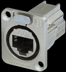 NE8FDX-P6 CAT6A panel connector, nickel