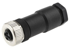 Złącze wielostykowe przemysłowe 4-pinowe M12 Montaż na kablu Gniazdo Binder