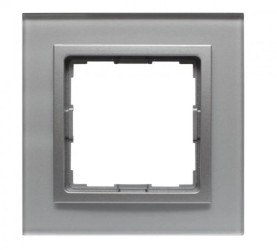 VENA2 Ramka pojedyncza szkło Xglass akrylowe srebrny + aluminum 5240181