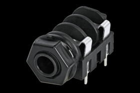 6.35 mm jack panel socket, 2 pole (mono), solder connection, PA, NMJ4HFD2