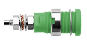 Gniazdo bananowe Męski Gwint M4 typ Gniazdo bananowe Zielony 32A Schutzinger