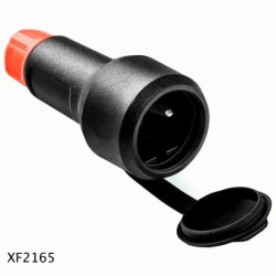 Gniazdo RED GP1 z dławikiem IP54 2P+Z 16A/250V kołnierz gumowany czarny XF2165